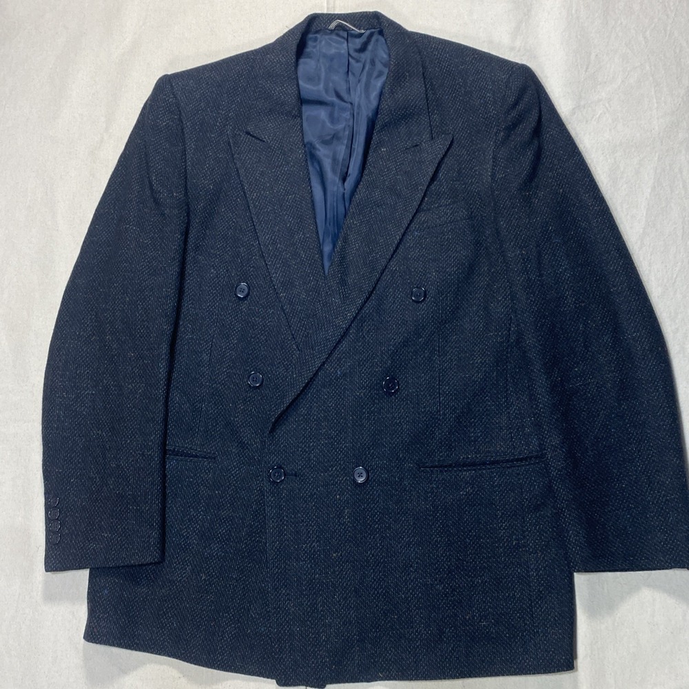 Christian Dior Monsieur Birdseye Sports Coat Blazer  44L double Breasted Gray